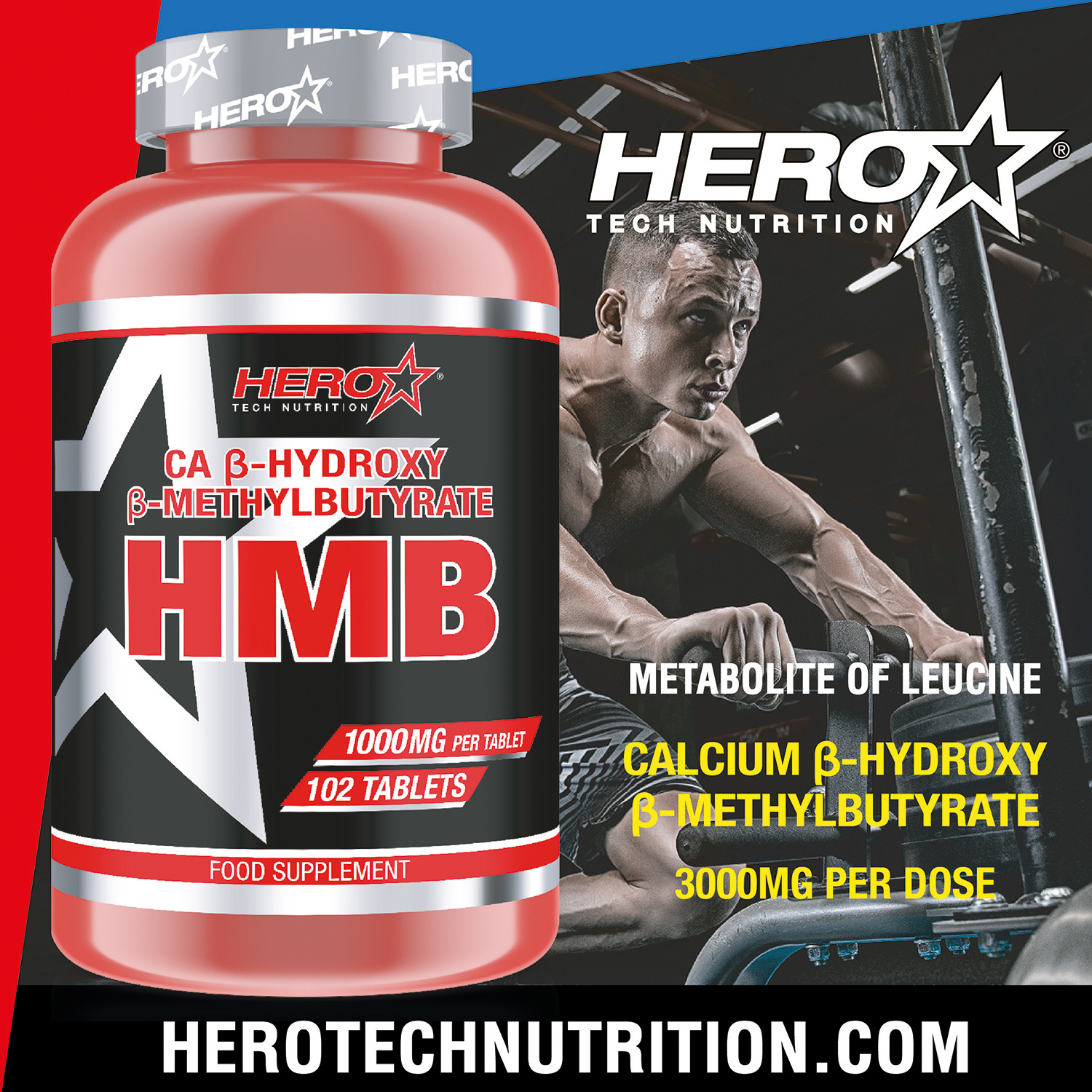 HMB HERO TECH NUTRITION AMINO ACID LEUCINE